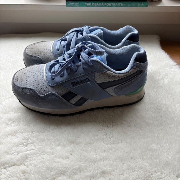 Reebok Classic Harman Run Shoes Womens Size 8M Blue‎ Suede Sneakers Retro - Picture 3 of 8